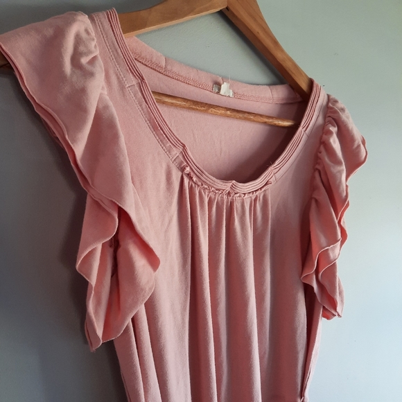 Peach J. Crew ruffle dress - Picture 1 of 6